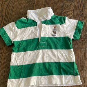 Polo by Ralph Lauren Kids Green and White Striped Shirt